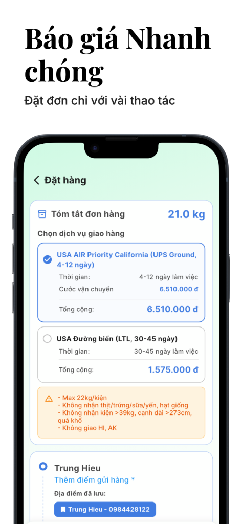 Báo giá nhanh chóng